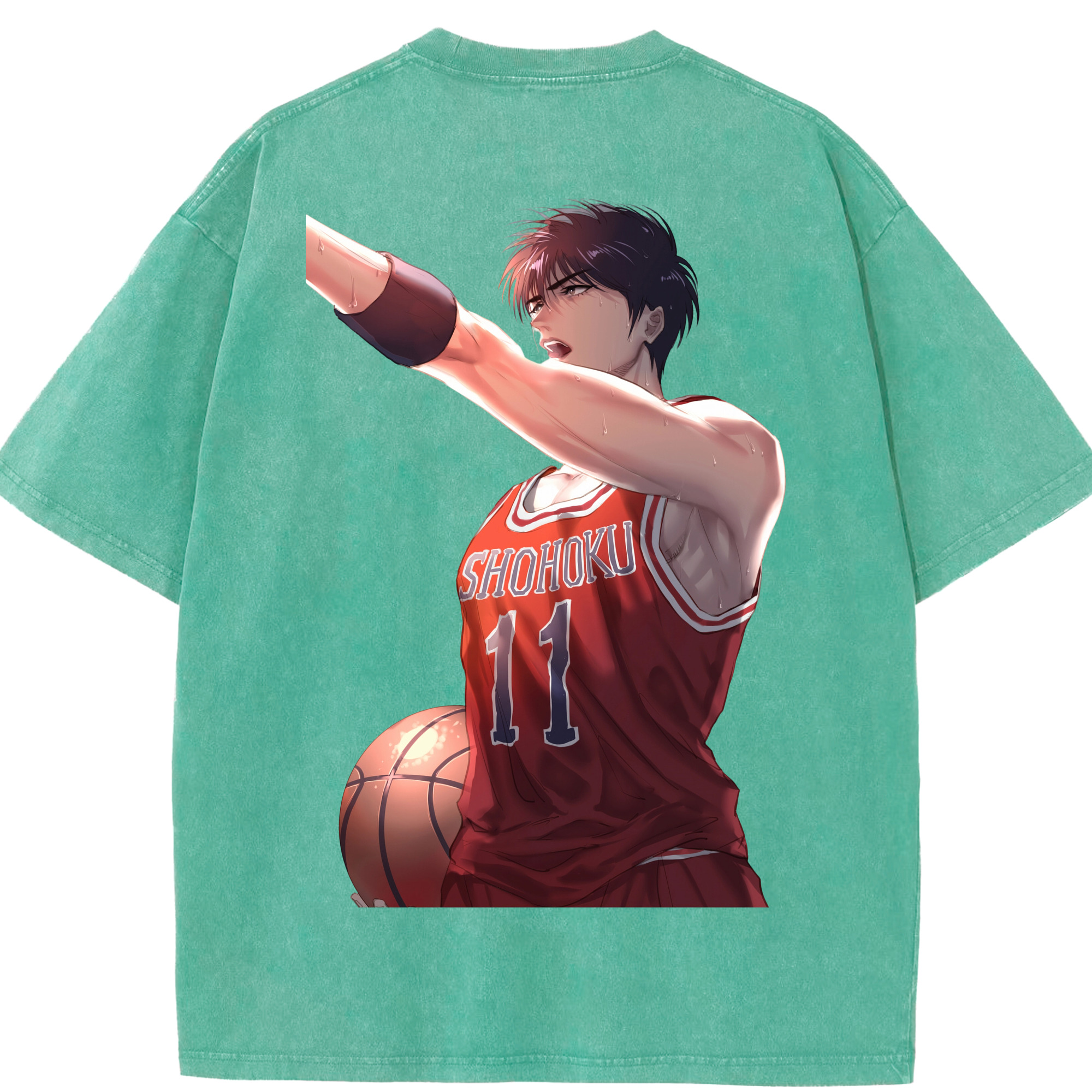 （画像用） SLAM DUNK／スラムダンク 綿100% ヴィンテージ風 半袖Tシャツ（背面プリント）